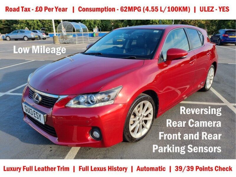 2013 Lexus CT 200h 59662 miles 1798cc Automatic Hatchback 136HP Image