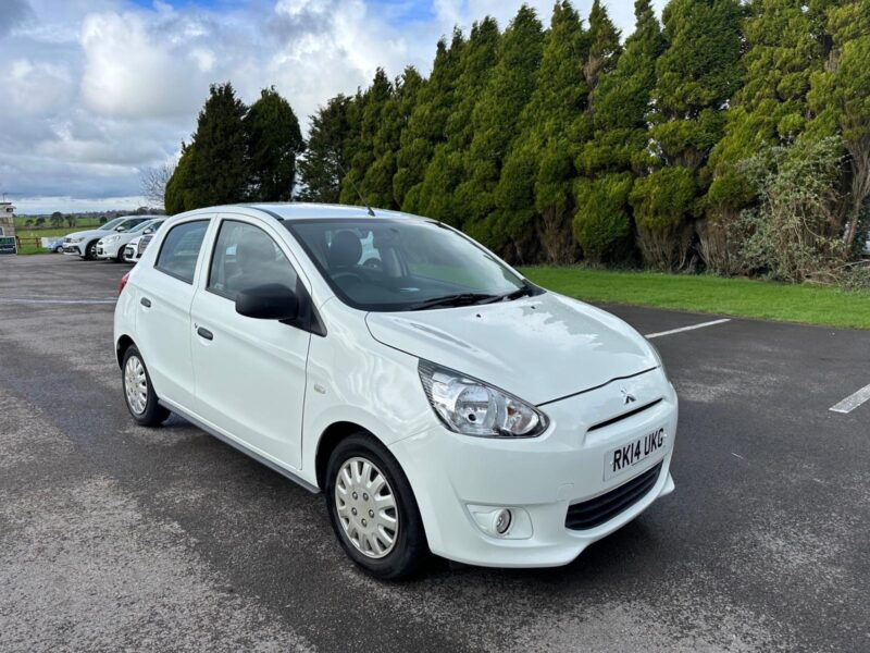 2014 Mitsubishi Mirage 1.0 Petrol Manual White 5dr Hatchback 5 Door £0 ROAD TAX Image